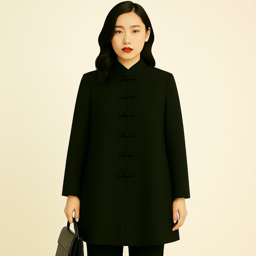 Marianna Asian Style Black Fully lined jacket